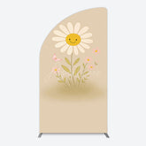 Aperturee - Aperturee Sweet Flower Butterfly Happy Birthday Half Moon Arch Backdrop